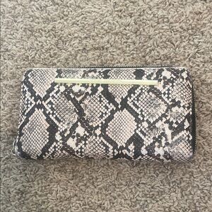 Steve Madden Black and Gray Snakeskin Wallet